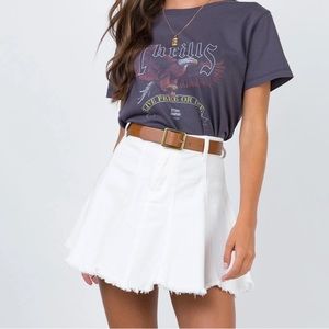 Princess Polly white denim skirt
